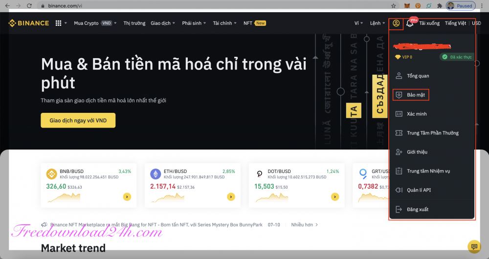 Bảo mật 2FA Binance