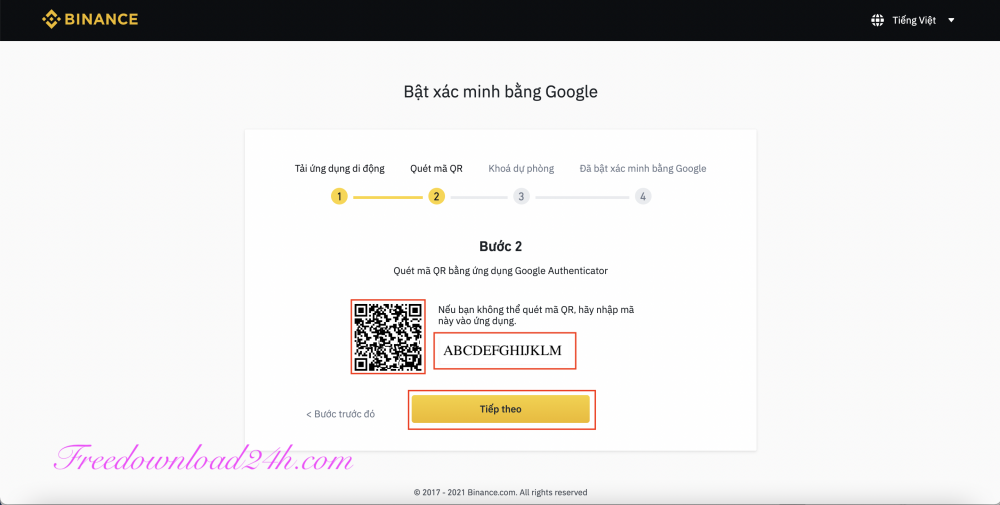 Bảo mật Goolge tài khoản Binance