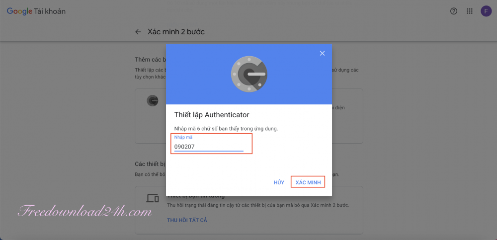Bảo mật xác minh 2 bước Gmail