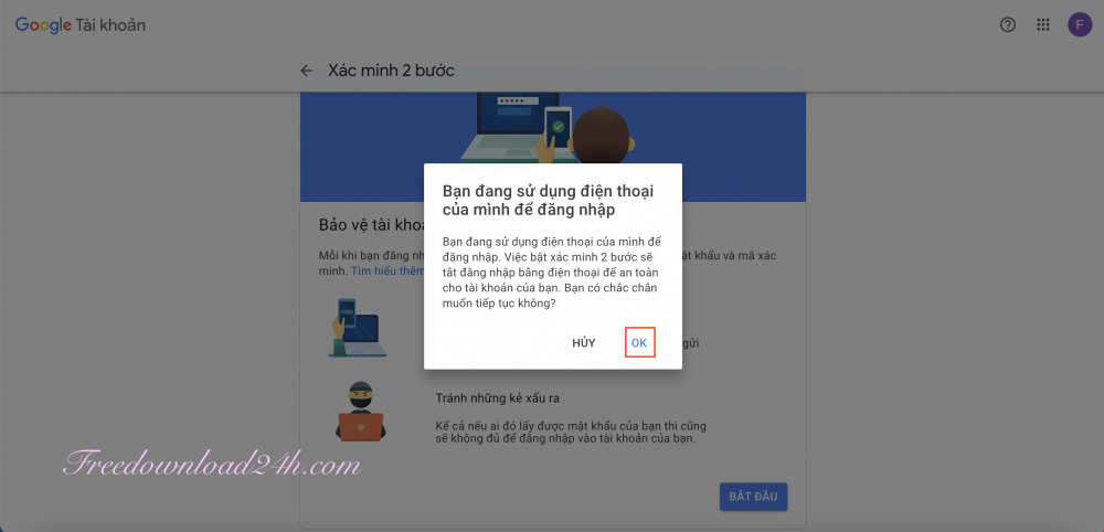 Bảo mật xác minh 2 bước Gmail