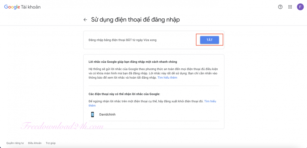 Sử dụng điện thoại để đăng nhập Gmail