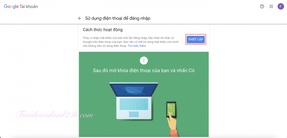 Sử dụng điện thoại để đăng nhập Gmail