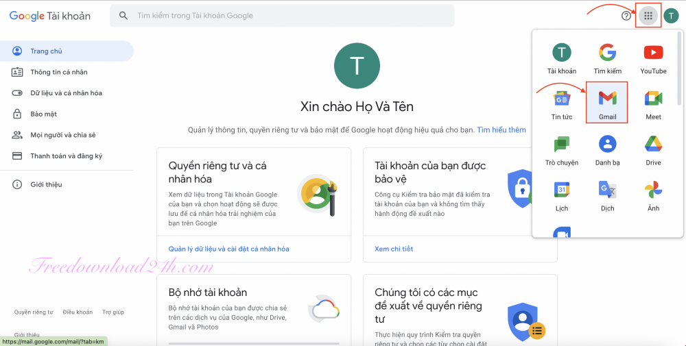 Tạo Tài Khoản Gmail trên máy tính