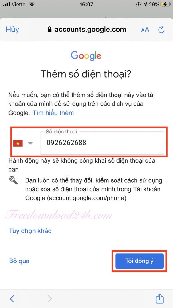 Tạo tài khoản Gmail trên điện thoại