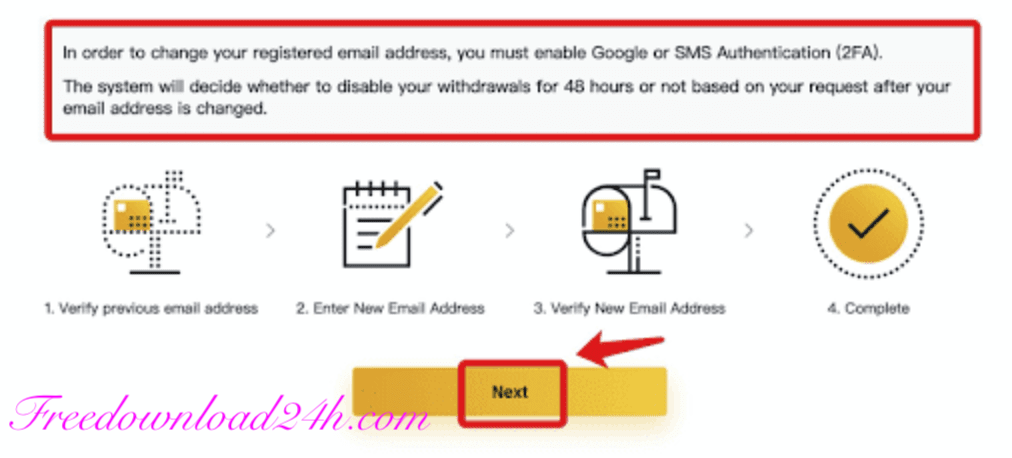 Thay đổi Email Binance B2