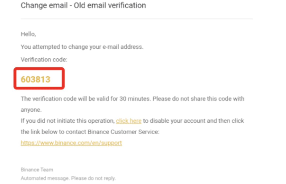 Thay đổi Email Binance