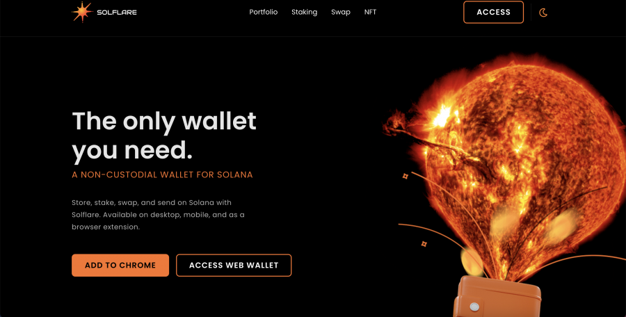 Solflare wallet cho trình duyệt web